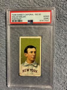 1909 T206 Willie Keeler Portrait Card PSA 2