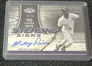 2024 Leaf Lumber Mickey Rivers Stealing Signs Purple /20