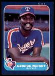 1986 Fleer George Wright Texas Rangers Card #578