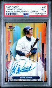 Jorge Posada Topps Finest Auto Gold Refractor Card