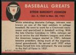 1961 Fleer Baseball Ban Johnson #48 Card