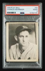1939 Play Ball Charlie Gehringer Detroit Tigers Card