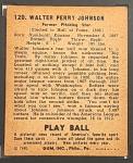 1940 Play Ball Walter Johnson #120 Sports Card