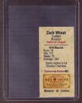 Zack Wheat Brooklyn Dodgers T206 Centennial Card