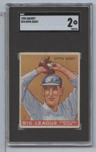 1933 Goudey Eppa Rixey Card #74 SGC 2