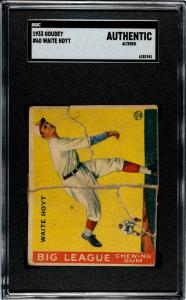 Waite Hoyt 1933 Goudey Sports Card