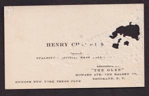 1890's Henry Chadwick Baseball HOF Vintage Card