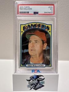 1972 Topps Ted Williams #510 Boston Red Sox Card