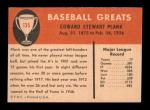 1961 Fleer Eddie Plank #135 Sports Card