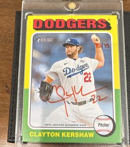 2024 Topps Heritage Clayton Kershaw Red Ink #/75