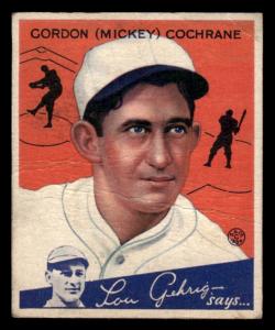 1934 Goudey Baseball Card #2 Mickey Cochrane