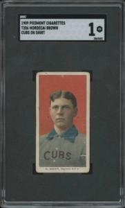 1909 T206 Mordecai Brown Cubs Card SGC 1