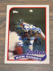 Ron Guidry New York Yankees 1989 Topps Auto