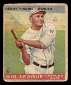 1933 Goudey Baseball Card #47 Heinie Manush