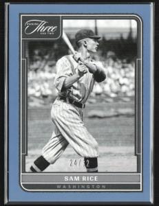 Sam Rice 2022 Panini Three and Two Card