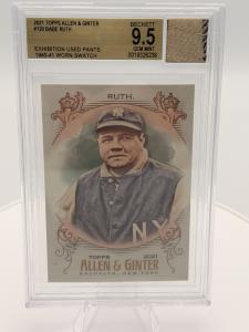 Babe Ruth Topps Card with Game Worn Pants