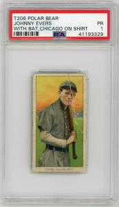 1909 T206 Johnny Evers Polar Bear Card
