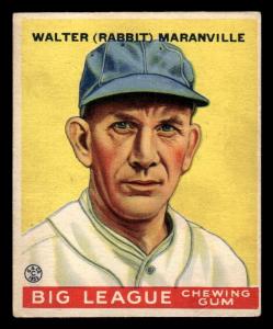 1933 Goudey Baseball Card #117 Rabbit Maranville