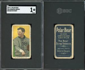 1909 T206 Mordecai Brown Cubs HOF Card