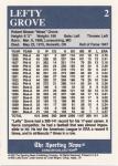 Lefty Grove 1992-93 Conlon Color Card #2