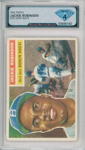 1956 Topps Jackie Robinson #30 Gray Back Card