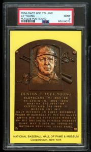 1964 Cy Young HOF Postcard Yellow Plaque PSA 9