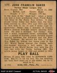 1940 Play Ball #177 Home Run Baker Card