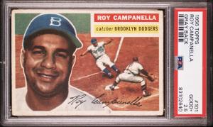 1956 Topps Roy Campanella Dodgers Gray Back Card