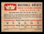 1960 Fleer Baseball Greats Grover Cleveland Alexander Card