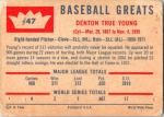 1960 Fleer Cy Young Baseball Card #47