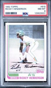 1982 Topps Rickey Henderson #610 PSA 8