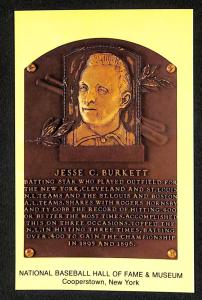 Jesse Burkett Hall of Fame Plaque Card