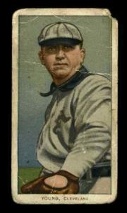 1909 T206 Cy Young Baseball Card - Glove Shows