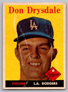1958 Topps Don Drysdale Dodgers Card #25