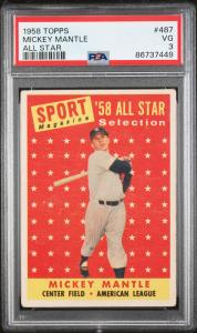1958 Topps Mickey Mantle All Star Card