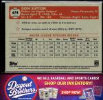 Don Sutton #674 Los Angeles Dodgers Card
