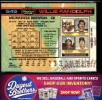 Willie Randolph #545 Milwaukee Brewers Baseball Card