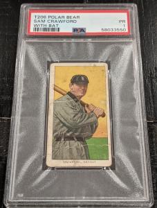 1909 T206 Sam Crawford POLAR BEAR Card