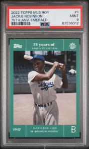 2022 Topps Jackie Robinson Emerald #1 PSA 9