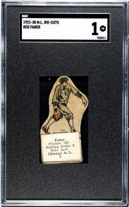 1921 Red Faber Die-Cut HOF Baseball Card