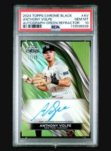 2024 Topps Chrome Black Anthony Volpe Autograph Green Refractor