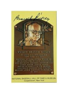 Branch Rickey Hall of Fame Plaque - Rare Inscription