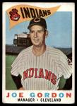 1960 Topps Joe Gordon Cleveland Indians Card