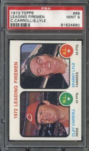 1973 Topps Clay Carroll/Sparky Lyle PSA 9 Card