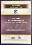 Joe Torre 2025 Topps Tier One Autograph 07/25