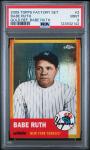 2009 Topps Gold Refractor Babe Ruth Card PSA 9