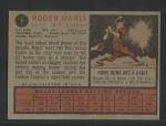 1962 Topps Roger Maris #1 Yankees Card