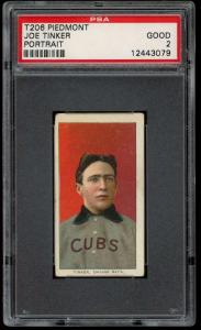 1909-11 T206 Joe Tinker Cubs Portrait PSA 2