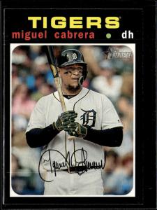2020 Topps Heritage Miguel Cabrera Tigers 3 Card Set