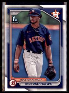 2024 Bowman Brice Matthews Houston Astros 5 Card Lot